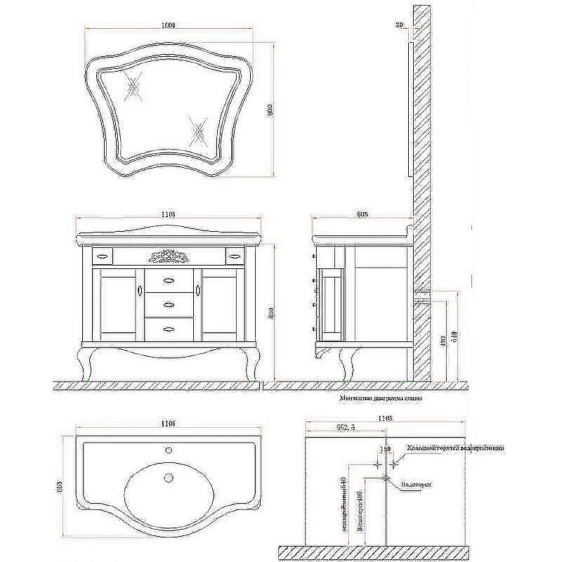Зеркало Belbagno GEMMA 100 BB03S/VP Венецианский перламутр в ванную от интернет-магазине сантехники Sanbest
