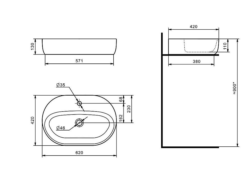 Раковина Santek Одри Round 62 1.WH50.1.710 белая купить в интернет-магазине Sanbest