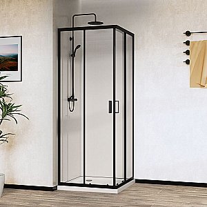 Душевой уголок Vincea City VSS-5CT9010CLB 100х90 стекло прозрачное/профиль черный купить в интернет-магазине Sanbest