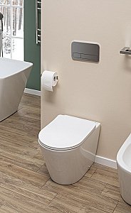 Унитаз приставной Aquanet Rimless Atago 2.0 F LX-1906 с крышкой микролифт, безободковый купить в интернет-магазине Sanbest