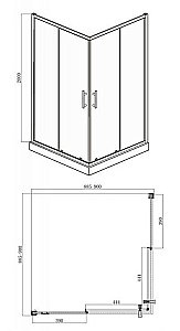 Душевой уголок Bravat STREAM BS090.2204S 90х90 стекло прозрачное/профиль хром купить в интернет-магазине Sanbest