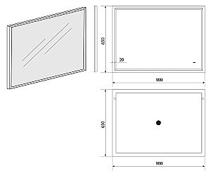 Зеркало с подсветкой ART&MAX Aversa AM-Ave-900-650-DS-F в ванную от интернет-магазине сантехники Sanbest