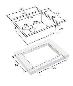 Мойка кухонная Paulmark BRIM PM215951-BG брашированное золото купить в интернет-магазине сантехники Sanbest