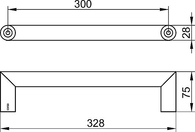 Поручень KEUCO REVA 12807010000 хром купить в интернет-магазине сантехники Sanbest