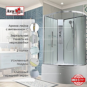 Душевая кабина EM5811LNT без крыши, арома-лейка прозрачная/профиль хром, левосторонняя купить в интернет-магазине Sanbest