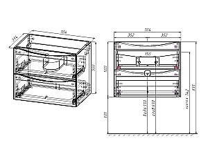 Тумба с раковиной Vincea Mia Slim 700 R.Wood для ванной в интернет-магазине Sanbest
