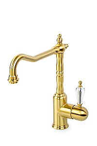 Смеситель для кухни Boheme Medici Ripresa 101-SW бронза/ручка с кристаллом Swarovski купить в интернет-магазине сантехники Sanbest