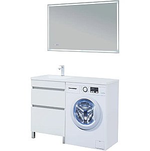 Тумба с раковиной Aquanet Вега 120 329124 белая для ванной в интернет-магазине Sanbest