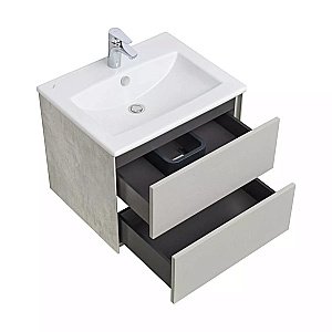 Тумба с раковиной Акватон Сохо 60 слэйт/галька серая для ванной в интернет-магазине Sanbest