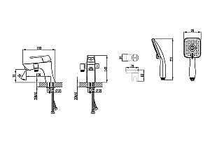 Смеситель для ванны Lemark Unit LM4515C купить в интернет-магазине сантехники Sanbest