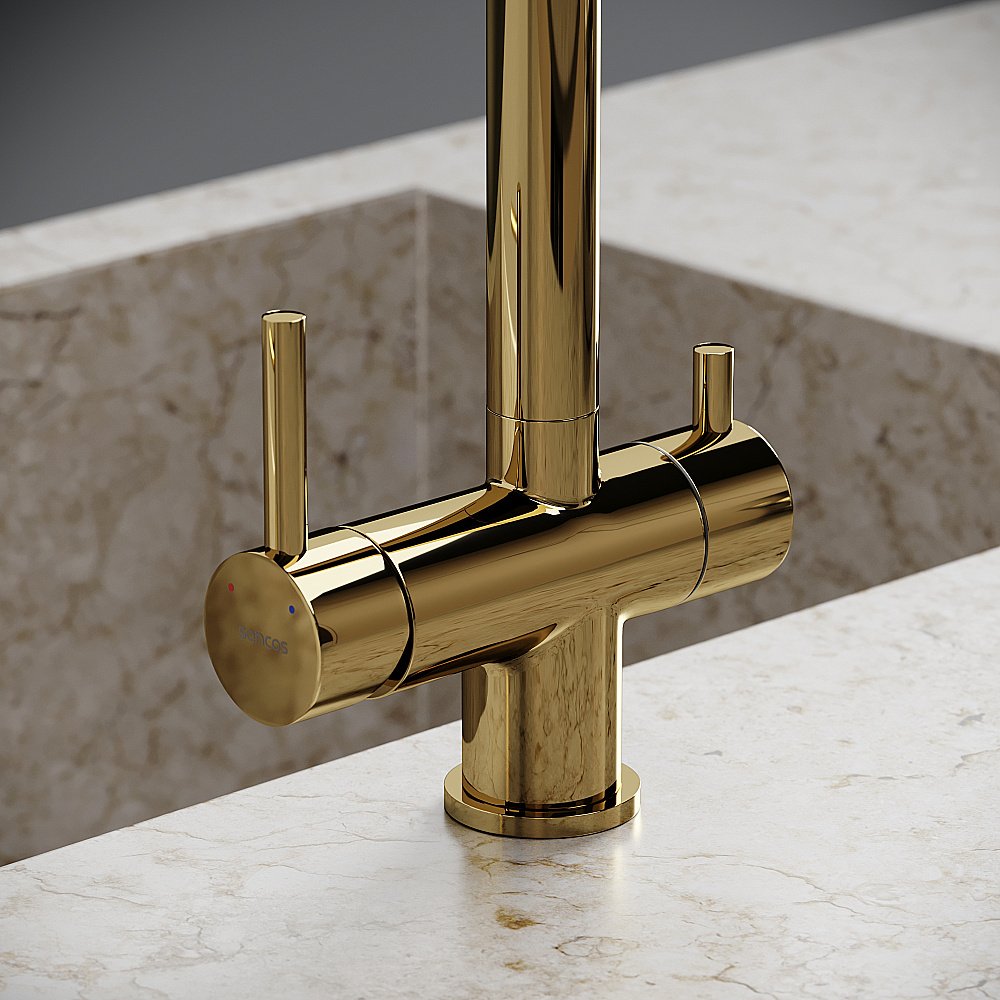 Смеситель для кухни Sancos Foster SC4014ZG полированное золото купить в интернет-магазине сантехники Sanbest