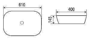Раковина накладная WeltWasser WW ELBACH M21433 MB 61 черная матовая купить в интернет-магазине Sanbest