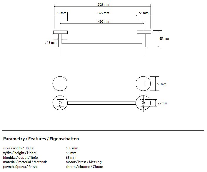 Полотенцедержатель Bemeta Omega 104204022 купить в интернет-магазине сантехники Sanbest
