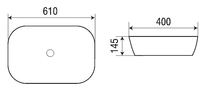 Раковина накладная WeltWasser WW ELBACH M21433 MB 61 черная матовая купить в интернет-магазине Sanbest