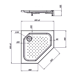 Душевой поддон Vincea VST-3AP-9090 90x90 купить в интернет-магазине Sanbest