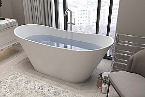 Ванна Holbi Afina Soft Rock 1.01.004.11.1 161x66 белая матовая купить в интернет-магазине Sanbest