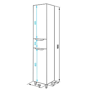 Пенал Azario Лотос 40 CS00106436 белый/правый для ванной в интернет-магазине сантехники Sanbest