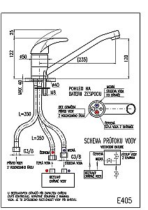 Смеситель для бойлера RAV-Slezak PREMIUM CRISTAL LINE E405.5 купить в интернет-магазине сантехники Sanbest