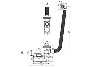 Слив-перелив для ванны Cersanit PRIME  BLACK 64287 черный купить в интернет-магазине сантехники Sanbest