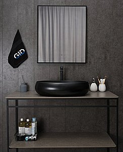 Раковина накладная Gid Lago 60 Bm9030a 53371 черная матовая купить в интернет-магазине Sanbest