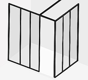 Душевое ограждение Jacob Delafon Nouvelle Vague 100 боковая стенка 100 прозрачное/черный купить в интернет-магазине Sanbest