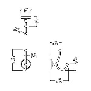 Крючок Devon&Devon Dorothy DOR413BR бронза купить в интернет-магазине сантехники Sanbest