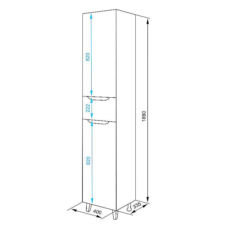Пенал Azario Лотос 40 CS00106436 белый/правый для ванной в интернет-магазине сантехники Sanbest