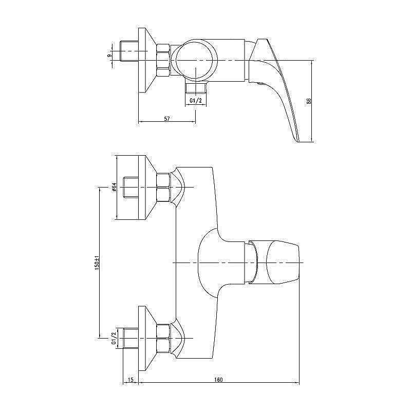 Смеситель для душа Aquanet Techno SD90887 купить в интернет-магазине сантехники Sanbest