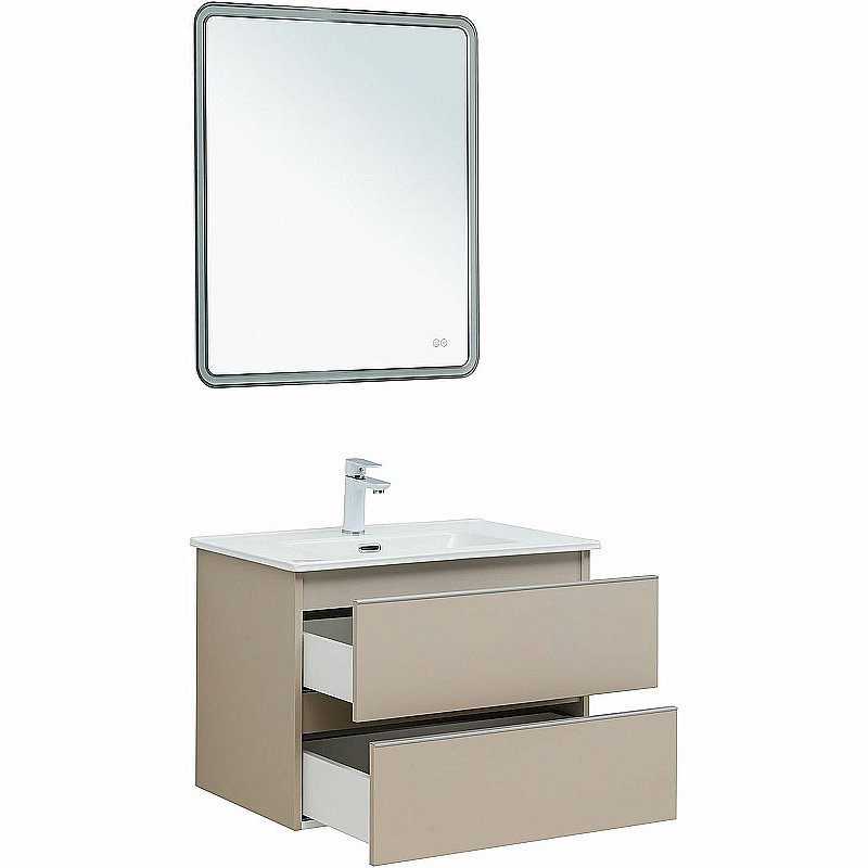 Тумба с раковиной Aquanet Вега 70 329584 бежевая для ванной в интернет-магазине Sanbest