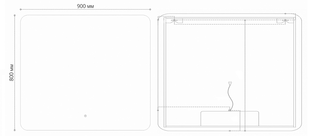 Зеркало Grossman ELEGANS-норма Black 90x80 1790802 черное в ванную от интернет-магазине сантехники Sanbest