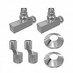 Комплект подключения Lemark LM03412S для водяного полотенцесушителя хром купить в интернет-магазине сантехники Sanbest