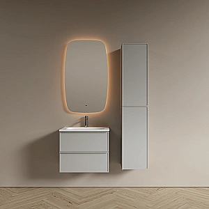 Тумба с раковиной Sancos Velta 60 VL60WG+CN7011 теплый серый матовая/раковина белая, с отверстием для ванной в интернет-магазине Sanbest