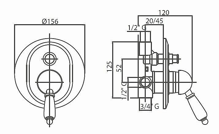 Смеситель для душа Cezares VENEZIA-VDIM-03/24-Bi золото купить в интернет-магазине сантехники Sanbest
