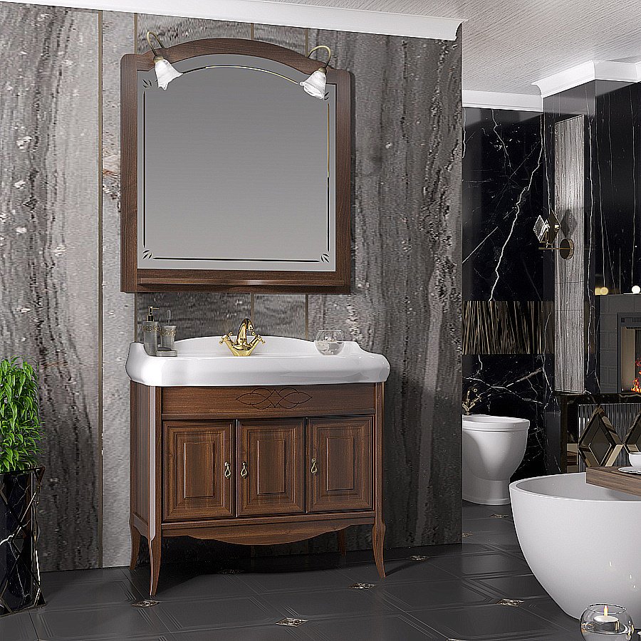 Зеркало Опадирис Лоренцо 100 00-00007042 светлый орех в ванную от интернет-магазине сантехники Sanbest