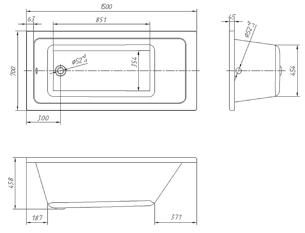 Ванна акриловая Loranto Novaro La CS00078466 150х70 белая купить в интернет-магазине Sanbest