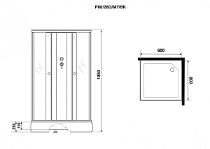 Душевая кабина Niagara Promo 80х80 P80/26Q/MT/BK стекло матовое/профиль белый купить в интернет-магазине Sanbest