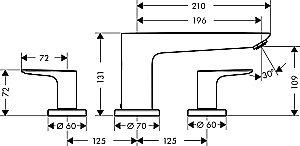 Смеситель для ванны Hansgrohe Talis E 71747000 купить в интернет-магазине сантехники Sanbest