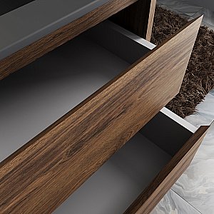 Тумба с раковиной Vincea Gio 100 VMC-2G100CO/VBS-13100MA тёмный дуб/раковина антрацит матовый для ванной в интернет-магазине Sanbest