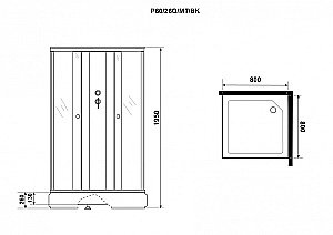 Душевая кабина Niagara Promo 80х80 P80/26Q/MT/BK стекло матовое/профиль белый купить в интернет-магазине Sanbest