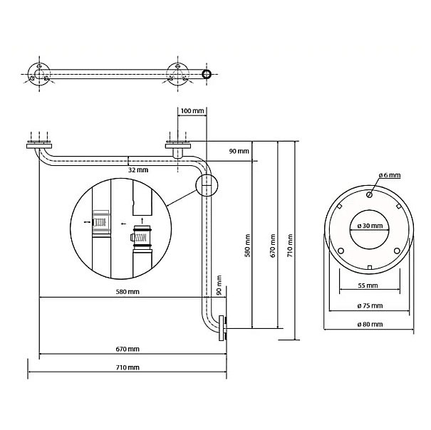 Поручень Bemeta Help 301153031 хром купить в интернет-магазине сантехники Sanbest