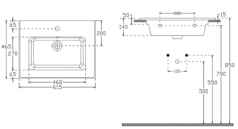 Раковина ISVEA SistemaT 61 10SL50061SV белая купить в интернет-магазине Sanbest