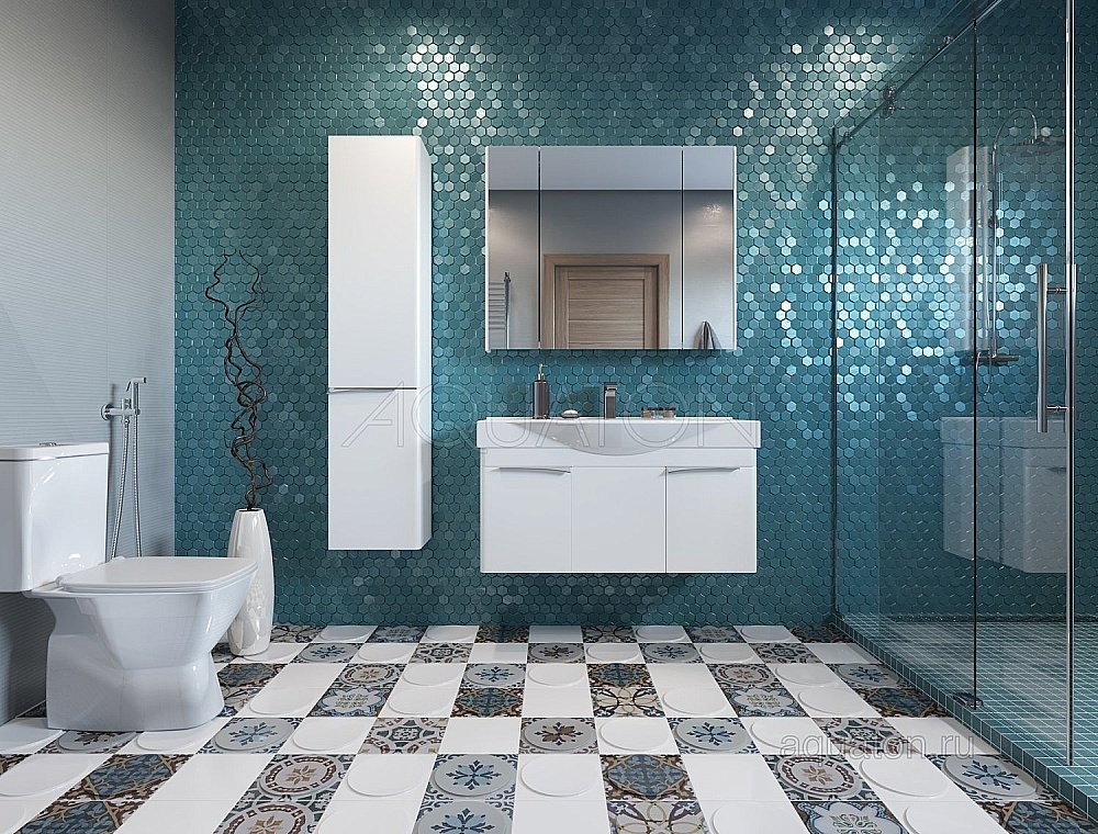 Тумба с раковиной Акватон Беверли 100 белая глянцевая для ванной в интернет-магазине Sanbest