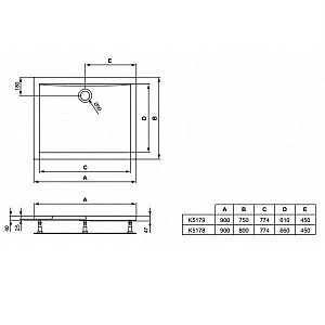 Душевой поддон Ideal Standard Ultra Flat K517901 90x75 купить в интернет-магазине Sanbest