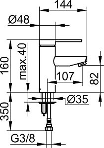 Смеситель для раковины KEUCO Plan blue 53902010101 купить в интернет-магазине сантехники Sanbest