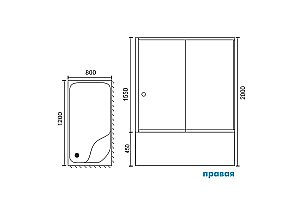 Душевой уголок Royal Bath RB 8120BP-T-BL 120х80 прозрачный купить в интернет-магазине Sanbest