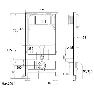 Унитаз с инсталляцией BAMBERG 525+GELBACH 043 MT-BL+BAMBERG BL черный матовый/кнопка черная, безободковый, с крышкой микролифт, слив торнадо купить в интернет-магазине Sanbest