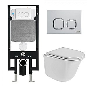 Унитаз с инсталляцией WeltWasser AMBERG 497 + TELBACH 004 GL-WT + AMBERG RD-MT CR купить в интернет-магазине Sanbest