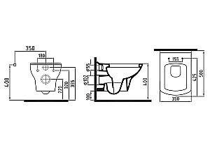 Унитаз подвесной Bien Dor DRKA050N2VP1W5000 белый, с крышкой микролифт, безободковый купить в интернет-магазине Sanbest