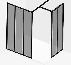 Душевое ограждение Jacob Delafon Nouvelle Vague 120 боковая стенка 80 тонированое/черный купить в интернет-магазине Sanbest