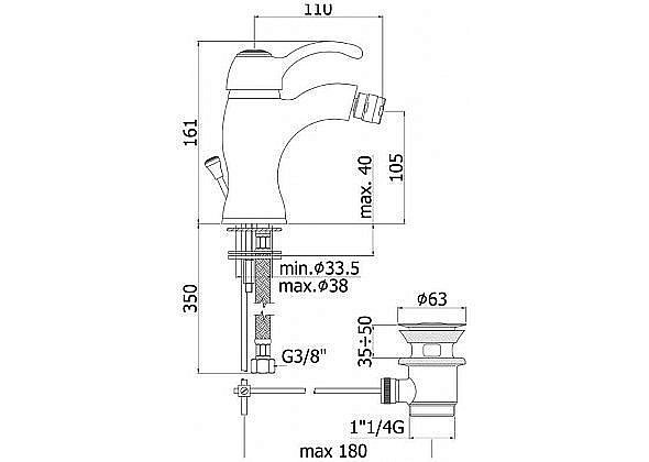 Смеситель для биде Paffoni Flavia FA135BR купить в интернет-магазине сантехники Sanbest